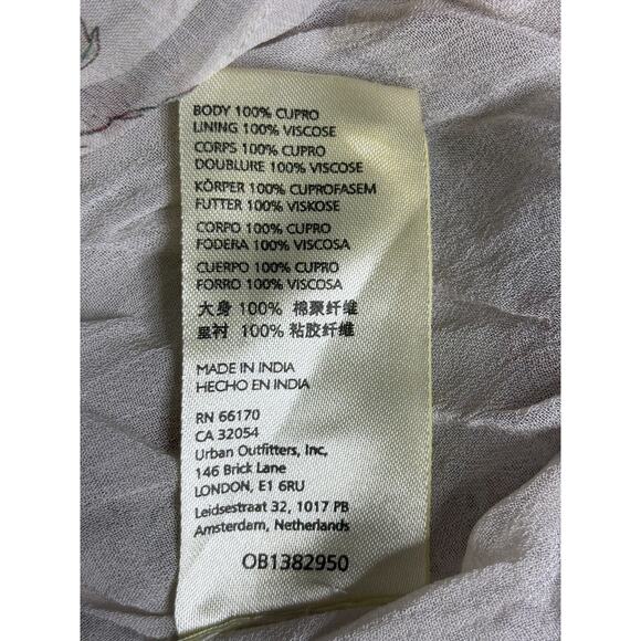 Anthropologie Boho Blouse tiny floral crinkle chiffon lace trim poet sleeve S - Picture 13 of 14